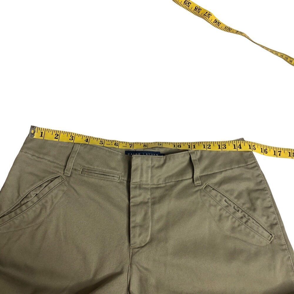 Vintage Ralph‎ Lauren Shorts Womens 4 Brown Bermuda Mid Rise Button Fly Safari - Picture 13 of 14